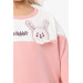 Baby Girl Sweatshirt Rabbit Embroidered Salmon (1-1.5 Years)