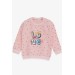 Baby Girl Sweatshirt Unicorn Printed Salmon Melange (4 Months-1.5 Years)