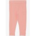 Baby Girl Tights With Bow And Slit Salmon (6-12 Ages)