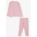 Baby Girl Tights Set Baby Teddy Bear Embroidered Pink (9 Months-3 Years)