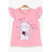 Baby Girl T-Shirt Kitten Printed Powder (1-2 Years)
