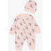 Baby Girl Rompers Spring Themed Gazelle Patterned Powder (0-6 Months)