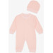 افرول (جامبوست) للبنات حديثات الولادة مخطط لون زهري (0-6 أشهر)