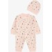 Baby Girl Rompers Forest Themed Girl Patterned Powder (0-3 Months-6 Months)