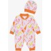 Baby Girl Rompers Colorful Ice Cream Pattern Pink (0-3 Months-6 Months)