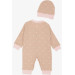 Baby Girl Rompers Colorful Heart Pattern Light Brown (0-6 Months)