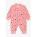 Baby Girl Rompers Colorful Heart Pattern Coral (0-6 Months)