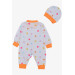 Baby Girl Jumpsuit White With Colorful Polka Dot Pattern (0-6 Months)