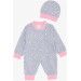 Baby Girl Rompers Colored Star Patterned Gray (0-6 Months)
