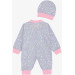 Baby Girl Rompers Colored Star Patterned Gray (0-6 Months)