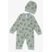 Mint Green Newborn Baby Girl Squirrel Print Bodysuit (0-3M-6M)