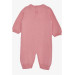Baby Girl Jumpsuit Knitwear Cute Animal Printed Dusty Rose (0-9 Months)