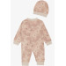 Baby Girl Rompers Leaf Pattern Light Brown (4 Months)