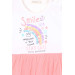Baby Girl Long Sleeve Dress Rainbow Printed Ecru (1.5-5 Years)