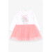 Baby Girl Long Sleeve Dress Rainbow Printed Ecru (1.5-5 Years)