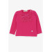 Baby Girl Long Sleeve T-Shirt With Guipure And Bow Fuchsia (6 Months-2 Years)