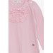 Baby Girl Long Sleeve T-Shirt With Guipure And Bow Pink (6 Months-2 Years)