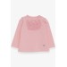 Baby Girl Long Sleeve T-Shirt With Guipure And Bow Powder (6 Months-2 Years)