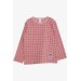 Baby Girl Long Sleeve T-Shirt Plaid Patterned Girl Printed Salmon (9 Months-3 Years)