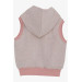 Baby Girl Vest Hooded Buttoned Powder (6 Months-2 Years)