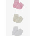 جوارب للبنات حديثات الولادة 3 جوارب متعددة الألوان (3 أشهر)
