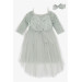 Girl's Evening Dress With Tulle Accessories Mint Green (8-12 Ages)