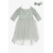 Girl's Evening Dress With Tulle Accessories Mint Green (8-12 Ages)