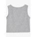 Girls' T-Shirt Without Sleeves, Silver (9-14 Years)