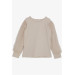 Girl's Blouse Sleeves Beige With Tulle Detail (Age 8-12)