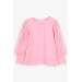 Girls' Blouse Sleeves Tulle Detailed Powder (8-12 Ages)