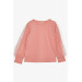 Girl's Blouse Sleeves Salmon With Tulle Detail (Age 8-12)