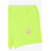 Girl's Boxer Glittery Text Printed Neon Green (5-11 Years)