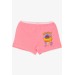 Girl's Boxer Space Themed Neon Pink (5-11 Years)