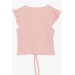 Girl's Crop T-Shirt Lace-Up Frilly Salmon (8-14 Years)