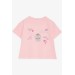 Girl's Crop T-Shirt Happiness Themed Powder (8-14 Years)