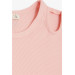 Girl's Crop T-Shirt Off-Shoulder Detailed Corduroy Salmon (9-14 Years)