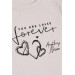 Girl's Crop T-Shirt Letter Printed Love Themed Beige (8-14 Years)