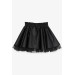 Girl's Leather Skirt Tulle Black (3-6 Years)