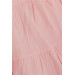 Girl's Dress With Ruffles, Zipper Back, Pink (5-10 Years)