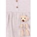 Girl Child Dress Teddy Bear Accessory Detailed Beige Melange (2-6 Years)