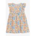 Girl's Dress With Floral Pattern Bow Mixed Color (3-8 Years)