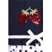 Girl's Dress Navy Blue (2-6 Years) With Strawberry Embroidery