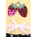 Girl's Dress With Strawberry Embroidery Yellow (2-6 Years)
