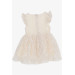 Girl's Dress Bowtie Tulle Guipure Cream (3-8 Ages)