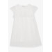 فستان بناتي تول مطرز اللون أبيض (2-6 سنوات)