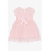 Girl's Dress Tulle Embroidered Bow Pink (1.5-5 Years)