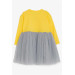 فستان بناتي مزين برسمة يونيكوين لون أصفر (1.5 - 3 سنوات)