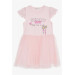 Girl's Dress Summer Themed Letter Printed Pink (2-6 Years)