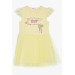 فستان بناتي صيفي مطبوع لون اصفر (2-6 سنوات)