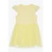 Girl's Dress Summer Themed Text Printed Yellow (2-6 Years)